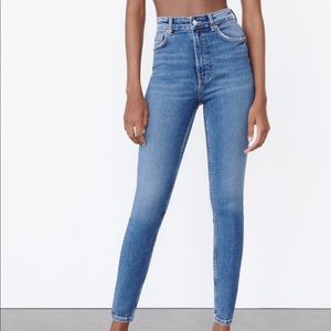 ZARA VINTAGE HI-RISE SKINNY JEANS (BLUE)